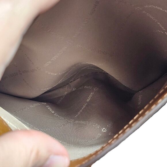 Michael Kors Sinclair Large Logo Tote Bag Brown Canvas Leather 38H9CN2T2B Flaw - Picture 7 of 13